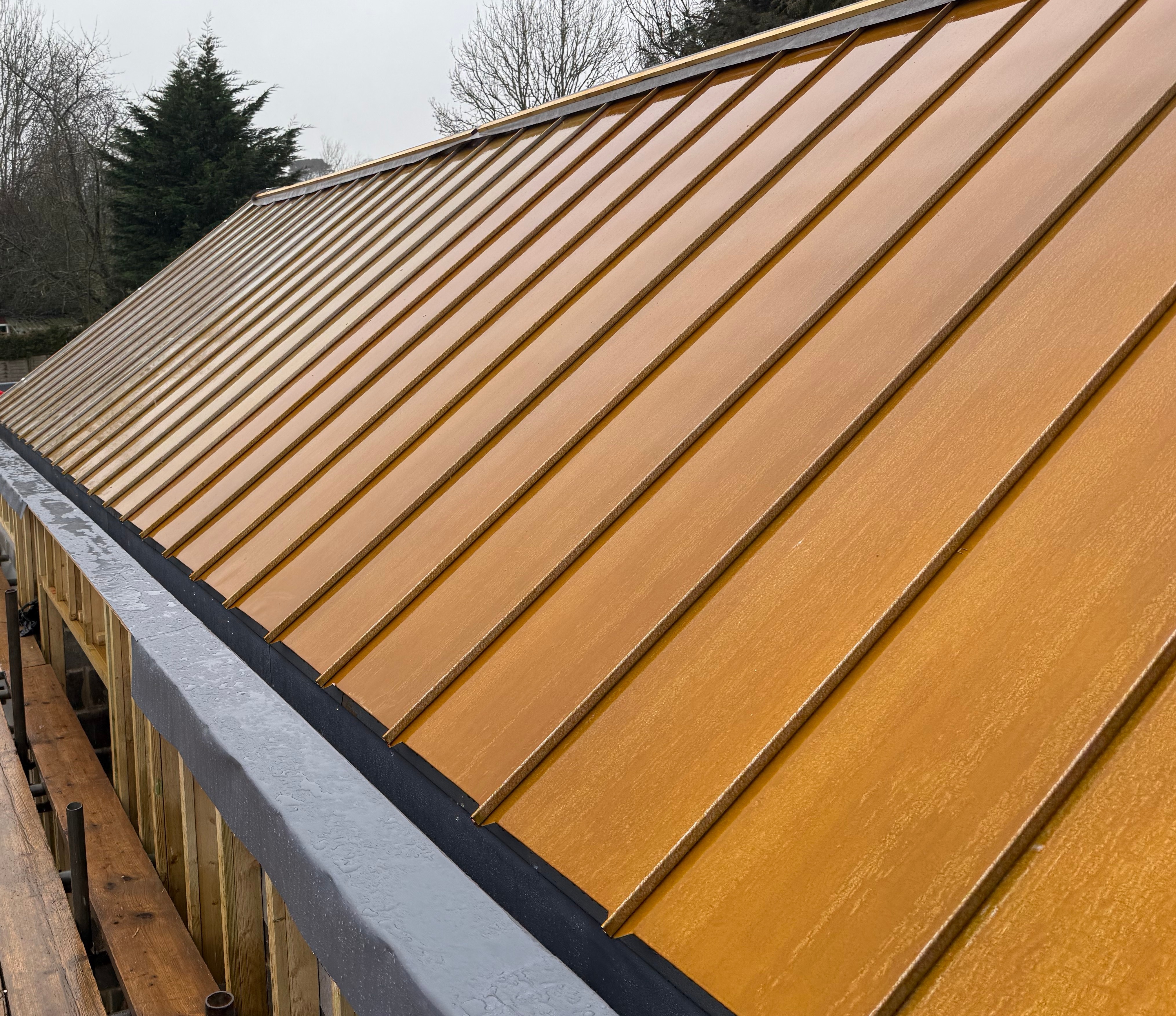 Standing seam roofing installation detail