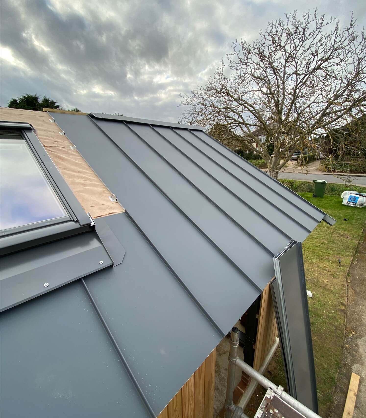 Standing seam roof installation